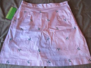 Allyson Whitmore Golf Birdie Petite Size 10P Pink Flags Skort Skirt 