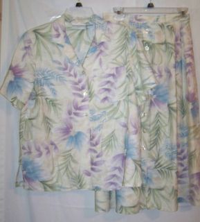 Womens outfit Alfred Dunner SKIRT blouse lot set 10 12 petite LN 