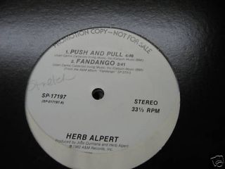 Herb Alpert Push and Pull Fandango Promo Disco Jazz