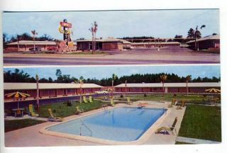 Allendale SC Motel Pool Old Cars Postcard
