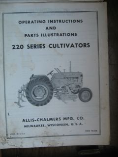 TM 228 Allis Chalmers Manual Parts 200 Series Cultivators