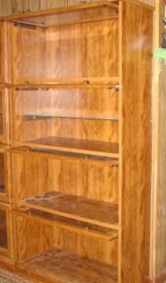 Wood & Glass Curio Storage Cabinet Shelf With Glass Doors Household 