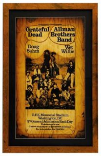 1973 Allman Brothers Grateful Dead Concert Poster