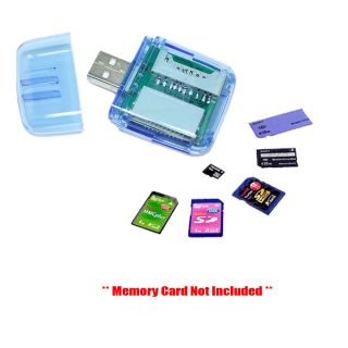 All in 1 SDHC MMC M2 TF MS Memory Card Reader 4 Slot USB 2 0 Adapter 