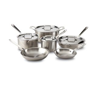 ALL CLAD BD005710 D5 BRUSHED STAINLESS 10 PC SET