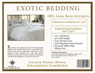 1200TC King Queen full GOOSE Down Alternative Comforter