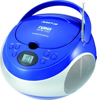 Naxa NPB 252 Portable  CD Player with AM/FM Stereo Radio Blue