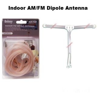 Indoor Am FM 300 Ohm Stereo Radio T Dipole Antenna