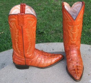 Cowboy Embossed Alligator Tail Design Boots Men 9 5EE