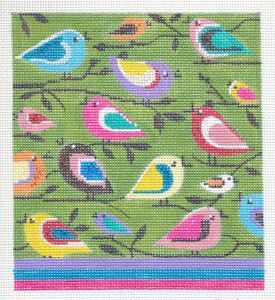 Alice Peterson Birds of A Different Color Handpainted Needlepoint 