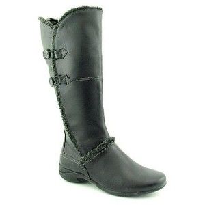 120 Hush Puppies Amarone Women Black Faux Leather Knee High Boot Sz 7 