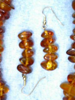   AMBER NECKLACE w/ matching EARRINGS,160 piece of amber in this set