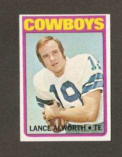 1972 Topps 248 Lance Alworth Dallas Cowboys Near Mint