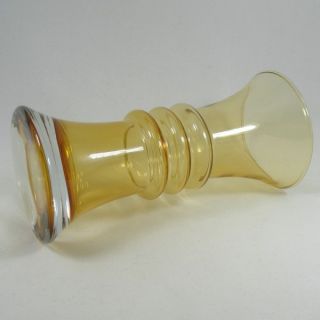 riihimaki amber cased glass moulded vase 1970s
