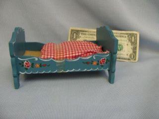 OLD PARENTS BED c1960 Hand Painted 1  1 Wooden KUHN   W.GERMANY