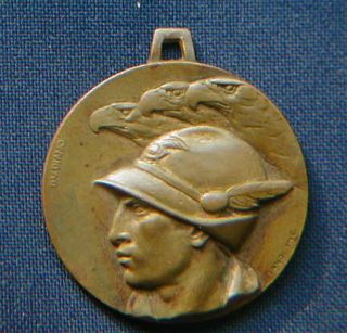 1932 Bronze Metal Medal Adunata Alpini Signed D V Diano