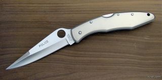   Rare Police Model Tufram Aluminum Plain Edge Pocket Knife C07ATU JAPAN