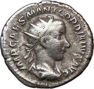 GORDIAN III 239AD Authentic Genuine Silver Ancient Roman Coin ROMA