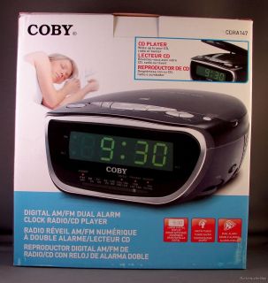   Digital Dual Alarm Clock Am FM Radio CD Player 4 Digit LED New