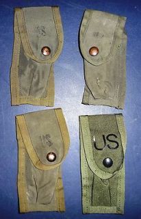 Lot U.S. Army nylon ammunition pouch for 9mm pistol clips with belt 