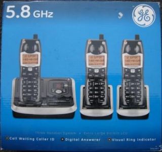   Cordless 5.8GHz Triple Handset Phone System DIGITAL ANSWERING MACHIN