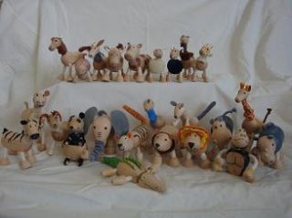 NEW Lot of 10 Anamalz Wooden Animals Collectable Figurine Toys Eco 