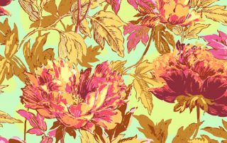 Amy Butler Twilight Peony Saffron AB59 Fabric 34 Remnant Westminster 