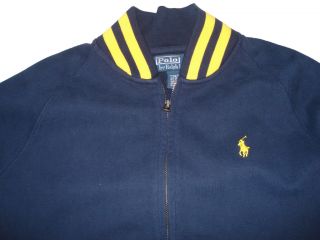   2XB XXL Navy Blue Yellow Baseball Varsity Fleece Coat Jacket