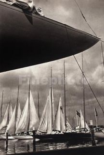 1936 Vintage Olympics Sailing Yacht Boat Art by Wolff