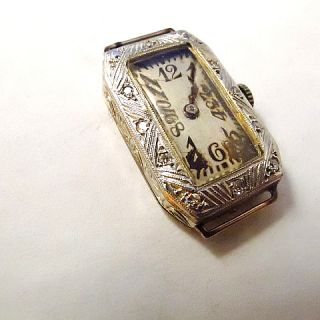 Vintage Watch 18K White Gold Platinum Esef Watch Co Wire Lugs 18K Plat 