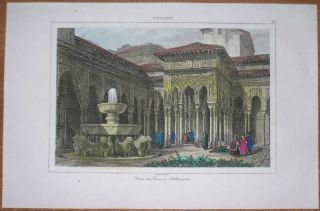 1844 Print Generalife Granada Andalusia Spain 34