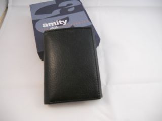 Amity Trifold Genuine Leather Wallet Black