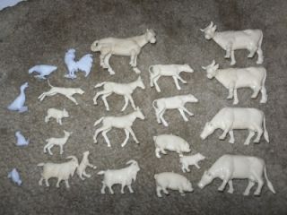 Marx Plastic Playset Farm Animals Cows Horses Pigs Goat