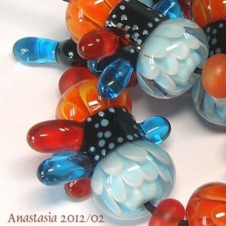 Anastasia Lampwork Beads 7 4 Fire and Ice SRA