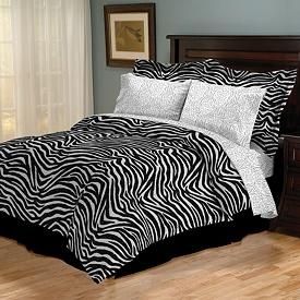 white reversible zebra leopard print comforter sheets bedding set new