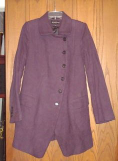 Ann DEMEULEMEESTER $2 415 Purple Aysmmetrical Convertible Skirted Coat 
