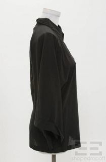 Ann Demeulemeester Black Kimono Sleeve Button Up Shirt, Size 40