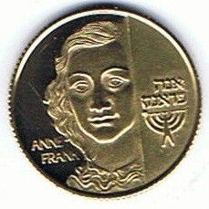 Israel 1988 Anne Frank Remember Holocaust State Medal 4 4G Gold Wood 