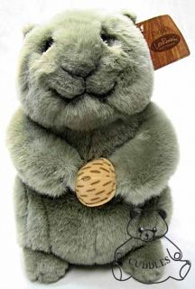 Nuts Grey Squirrel Signed by Lou Rankin Stuffed Animal Plush Toy Grey 