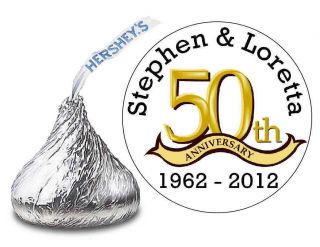 216 Golden Anniversary 50th Anniversary Party Favors Hershey Kiss 