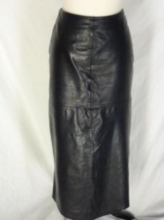 Ann Taylor Black Leather Skirt 6 Lined Butter Soft Leather