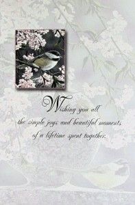 Anniversary or Wedding Greeting Card Chickadee Couple Spring Cascade 