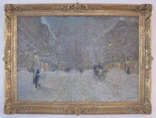 Antal Berkes 1913 Hungarian O C Painting of Paris Scene