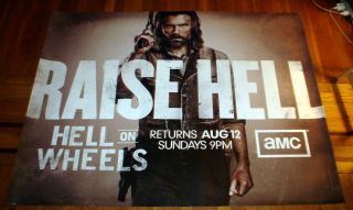 AMC HELL ON WHEELS season 2 5FT POSTER 2012 RARE Anson Mount