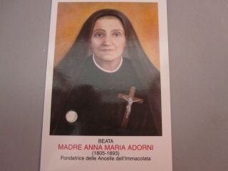BLESSED ANNA MARIA ADORNI BOTTI Relic Card catholic relic holy relic 