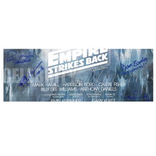 Star Wars Cast Signed Empire Strikes Back 27x40 A Poster Harrison Ford 