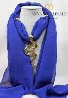  Gold Snake Pendant Wrap Chiffon Scarf Jewelry Soft Silk Scarves