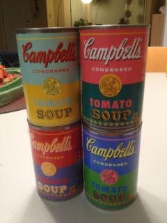Set Of 4 Andy Warhol Limited Edition Target Soup Cans Perfect Shape 