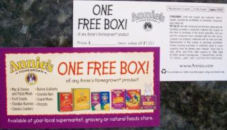 Free Annies Homegrown Manufacturer Coupons Up To $14.59 Max Value 