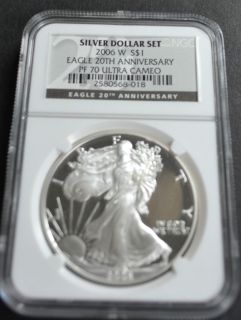 2006 w 20th Anniversary Set Coin Silver Eagle PR 70 Lot 1238